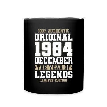 40th Birthday Vintage December 1984 Original - Full Colour Mug - black - Front