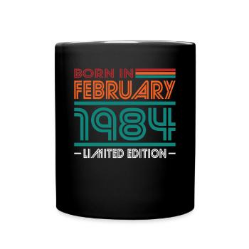 40th Birthday Vintage February 1984 Born in 1984 - Full Colour Mug - black - Front