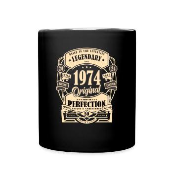 50e anniversaire, cadeau, légende, Original, 1974 - Mug uni - noir - Devant
