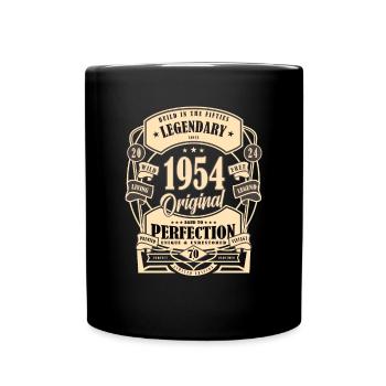 70e anniversaire, cadeau, légende, Original, 1954 - Mug uni - noir - Devant