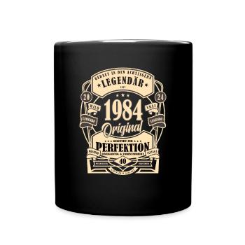 40. Geburtstag, Geschenk, Legende, Original, 1984 - Tasse einfarbig - Schwarz - Vorne
