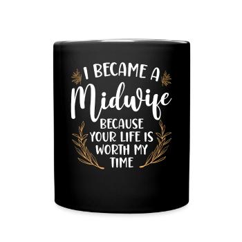 Infirmière sage-femme accoucheuse I - Mug uni - noir - Devant