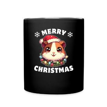 Noël guirlandes lumineuses cochon d’Inde - Mug uni - noir - Devant