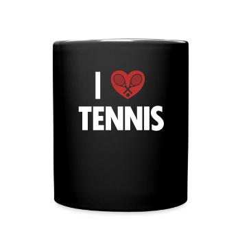 I love Tennis Tennis Coach Tennis Player Tennis - Full Colour Mug - black - Front