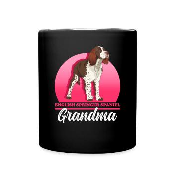 English Springer Spaniel Granny Dog Owner Gift - Full Colour Mug - black - Front