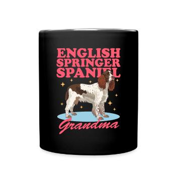 English Springer Spaniel Granny Dogs Gift - Full Colour Mug - black - Front
