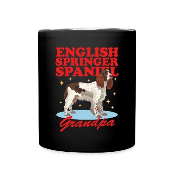 English Springer Spaniel Grandpa Dog Gift - Full Colour Mug - black - Front