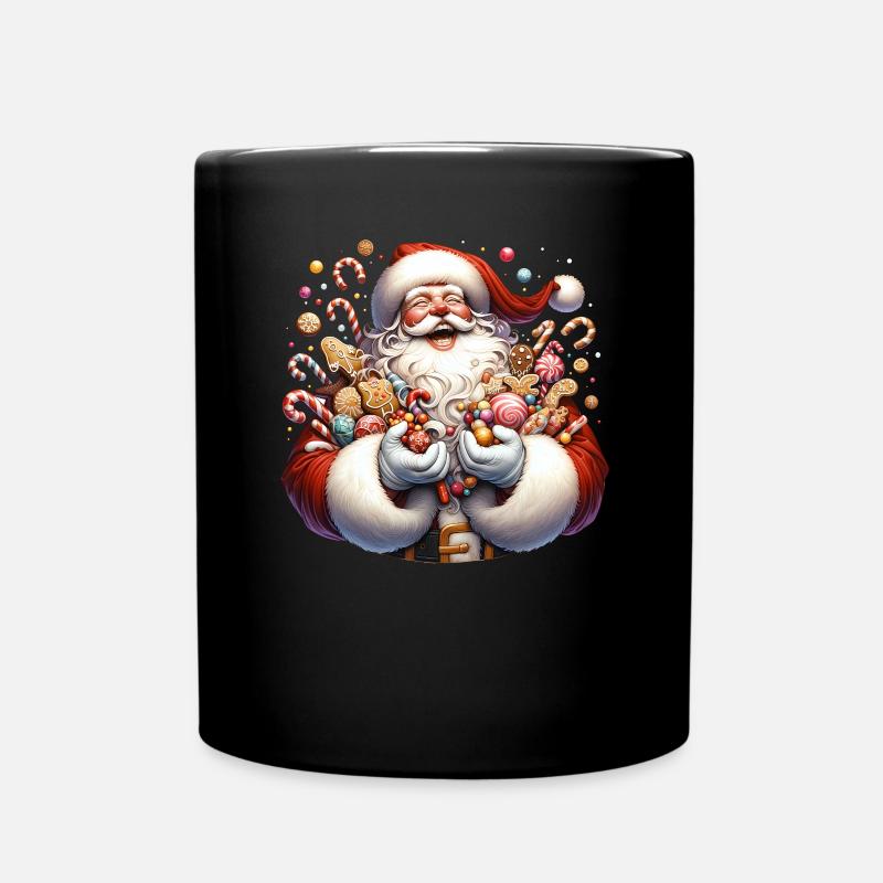 Drôle de Père Noël aime grignoter - Biscuits - Mug uni - noir