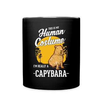 Capybara Human Costume Wasserschwein Capibara - Tasse einfarbig - Schwarz - Vorne