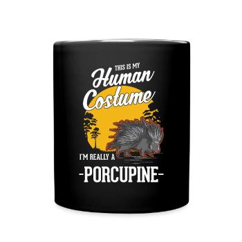 Déguisement humain de porc-épic Halloween - Mug uni - noir - Devant