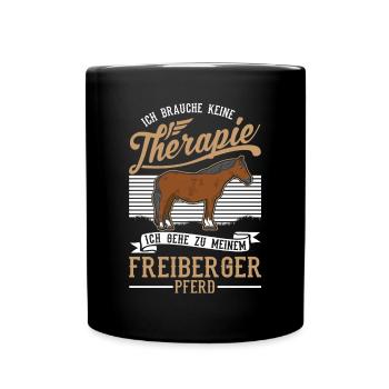 Freiberger Pferd Therapie - Tasse einfarbig - Schwarz - Vorne