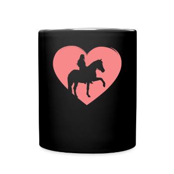 Heart Rider Horse Happiness - Full Colour Mug - black - Front