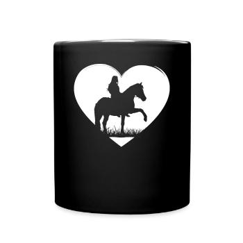 Heart Rider Horse Happiness - Full Colour Mug - black - Front