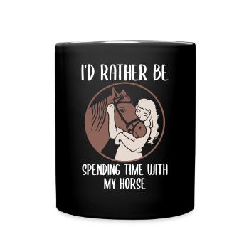 Du temps avec les chevaux qui n’a pas de prix - Mug uni - noir - Devant