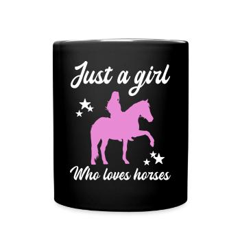Ciel étoilé Cavalier Amour Chevaux - Mug uni - noir - Devant