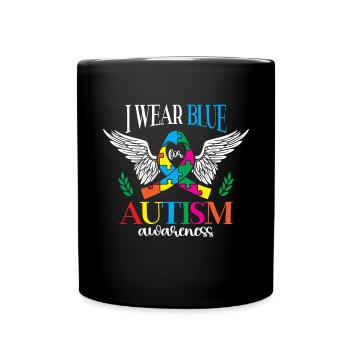 I'm wearing blue for the month of the - Full Colour Mug - black - Front