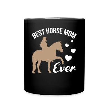 Horse Mom of the Year Loving - Full Colour Mug - black - Front