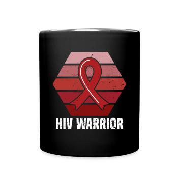 Unterstützung Des Hiv Warrior Aids Awareness Month - Tasse einfarbig - Schwarz - Vorne