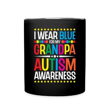 I wear blue for my grandpa. Support for - Full Colour Mug - black - Front