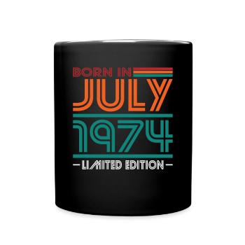 50th Birthday Vintage July 1974 Born in 1974 - Full Colour Mug - black - Front