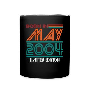 20th Birthday Vintage May 2004 Born in 2004 - Full Colour Mug - black - Front
