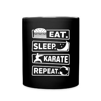 Eat Sleep Karate Repeat - Full Colour Mug - black - Front