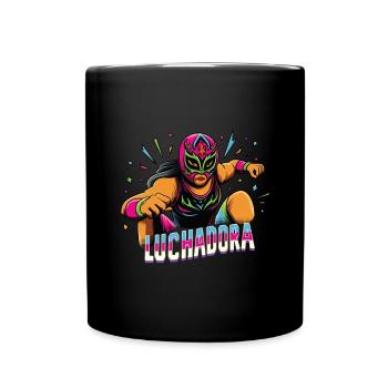Mexican Wrestling Wrestler Lucha Libre Mask - Full Colour Mug - black - Front