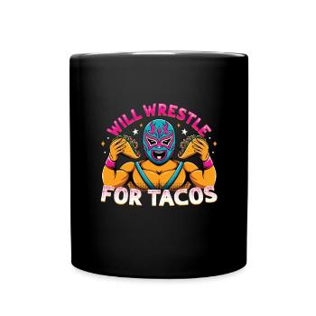 Lutteur mexicain Lucha Libre Taco - Mug uni - noir - Devant