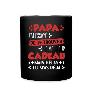 Papa Cadeau Anniversaire Noël Fête Des Pères - Mug uni - noir - Devant