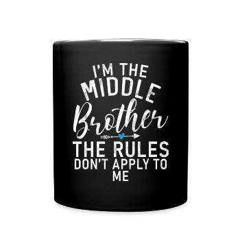 Middle Brother Gifts - Tasse einfarbig - Schwarz - Vorne