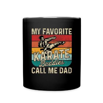 Meine liebsten Karate-Kumpels nennen mich Papa - Tasse einfarbig - Schwarz - Vorne