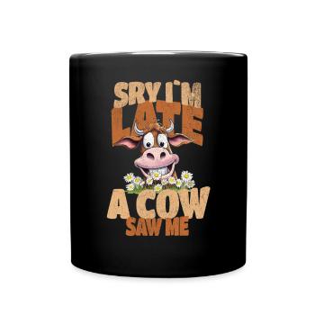 cow cows farmer agriculture farmer - Full Colour Mug - black - Front