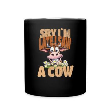 cow cows farmer agriculture farmer - Full Colour Mug - black - Front