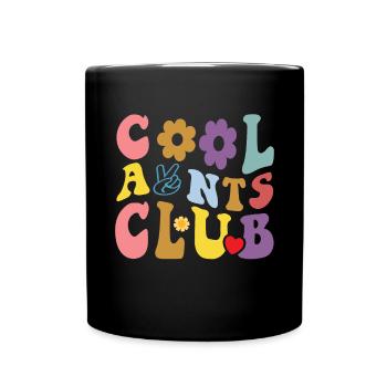 Aunt Retro Groovy Baby Announcement Aunt - Full Colour Mug - black - Front