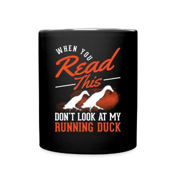 Indian Runner Duck Gift Bottle Duck - Full Colour Mug - black - Front