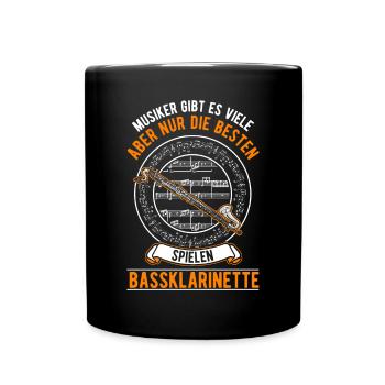 Bassklarinette Geschenk Bassklarinettist - Tasse einfarbig - Schwarz - Vorne
