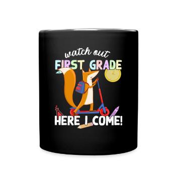 Cute Fox School Enrollment School Way School - Full Colour Mug - black - Front