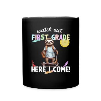 paresseux cool sur l’inscription à l’école de scooter et l’école - Mug uni - noir - Devant