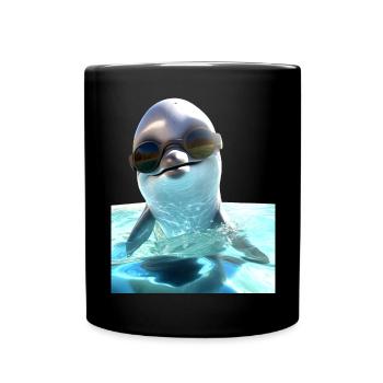 Dolphin Sunglasses Love Dolphins Cute Dolphin - Full Colour Mug - black - Front