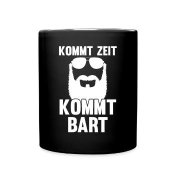 Bärtig Bartträger Schnurrbart Bart - Tasse einfarbig - Schwarz - Vorne