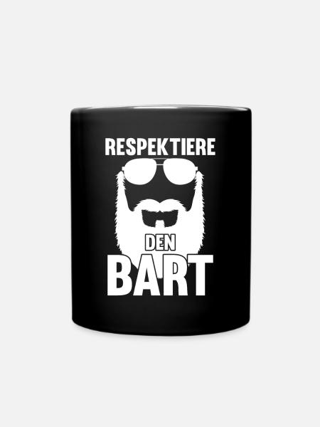 Bärtig Bartträger Schnurrbart Bart - Tasse einfarbig - Schwarz