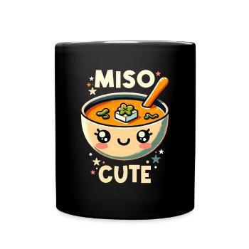 Miso Soup Enthusiasts Delight with Kawaii Miso - Full Colour Mug - black - Front