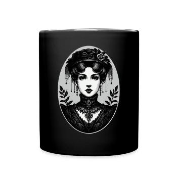 Victorian Gothic Woman Portrait - Full Colour Mug - black - Front