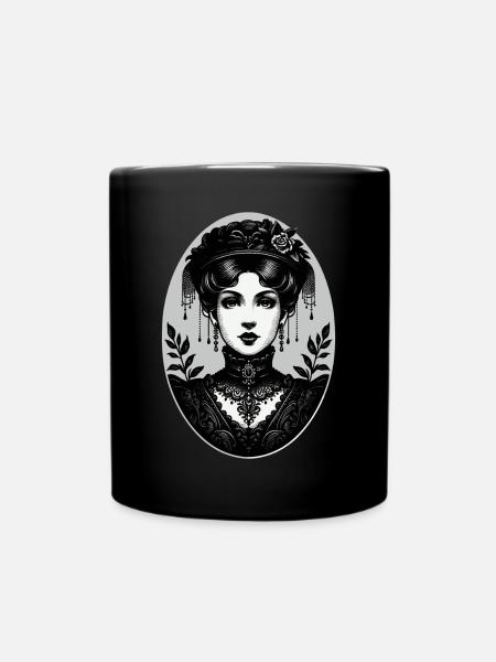 Portrait de femme gothique victorienne - Mug uni - noir
