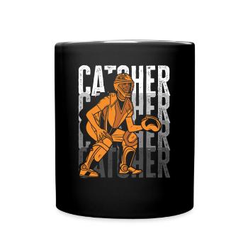 Lustiger Baseball - Tasse einfarbig - Schwarz - Vorne