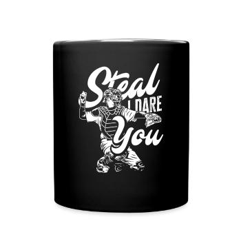 Lustiger Baseball - Tasse einfarbig - Schwarz - Vorne
