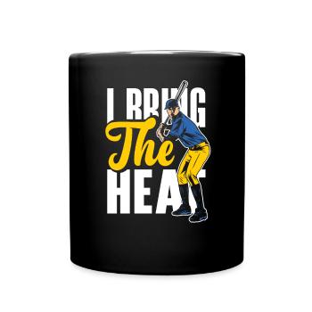 Lustiger Baseball - Tasse einfarbig - Schwarz - Vorne