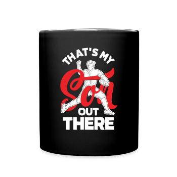 Lustiger Baseball - Tasse einfarbig - Schwarz - Vorne
