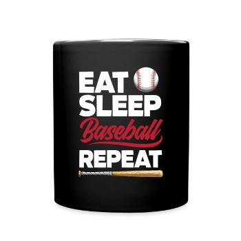 Lustiger Baseball - Tasse einfarbig - Schwarz - Vorne