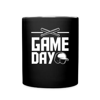 Lustiger Baseball - Tasse einfarbig - Schwarz - Vorne